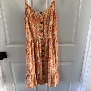 Japna Multicolor Floral Dress with Buttons